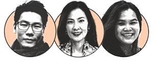 Portrait illustration of three BrandMadeFuture consultants representing expert leadership in brand strategy, AI-powered branding, and growth consulting