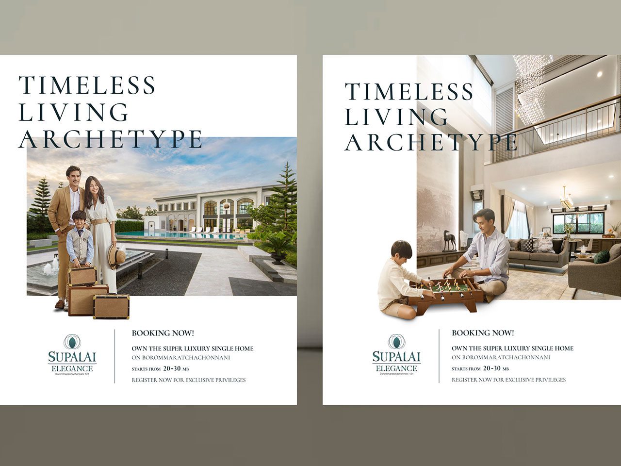 BrandMadeFuture campaign for Supalai Elegance, showcasing family lifestyle and luxury property visuals to enhance master brand perception